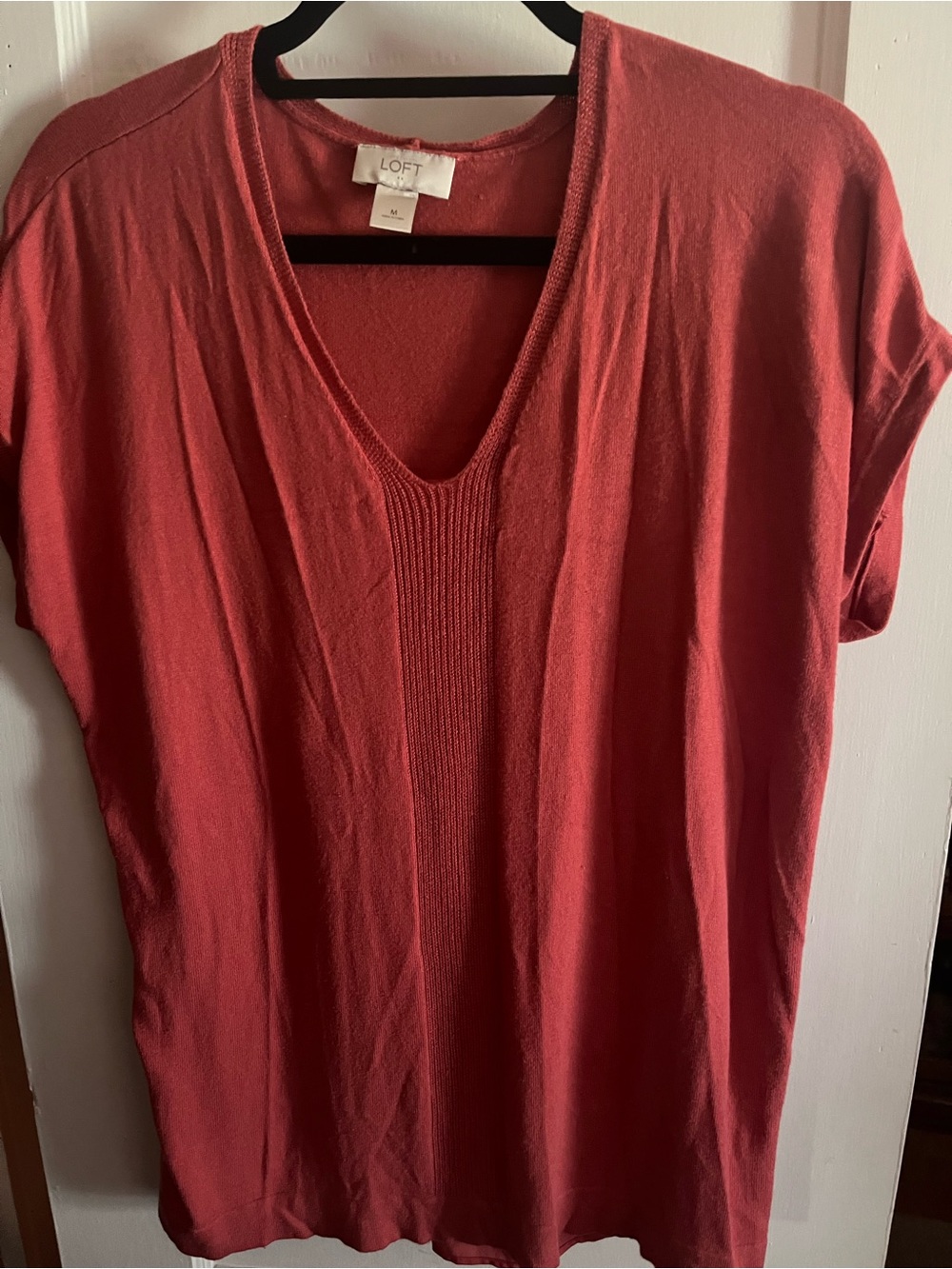 LOFT Coral V-Neck Short Sleeve Tunic
